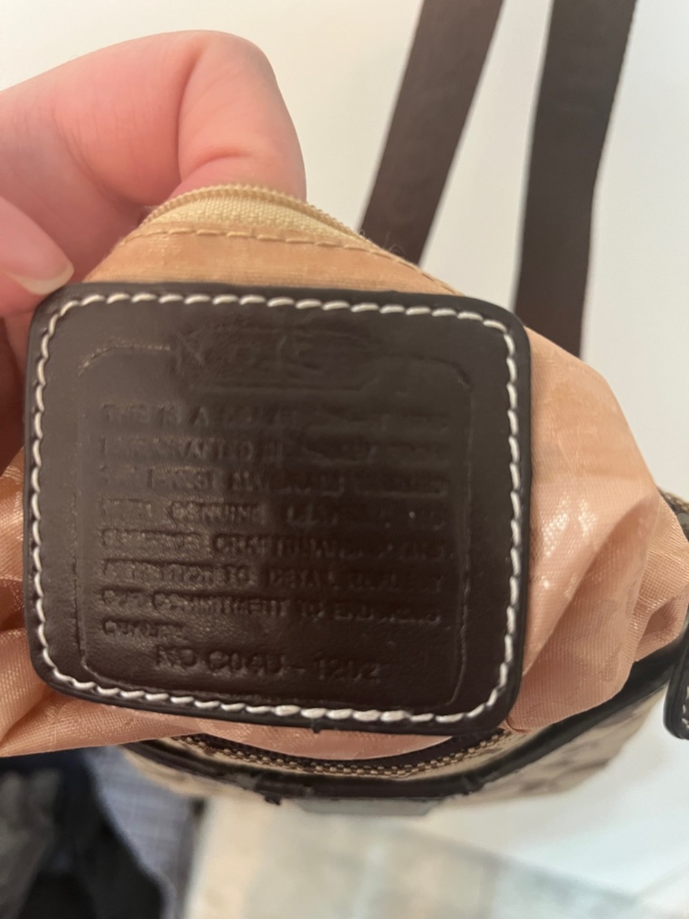 Coach Small Signature Crossbody in Tan and Black - Picture 6 of 11
